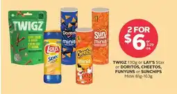 Rexall TWIGZ 130g or LAY'S Stax or DORITOS, CHEETOS, FUNYUNS or SUNCHIPS Minis 81g-163g offer