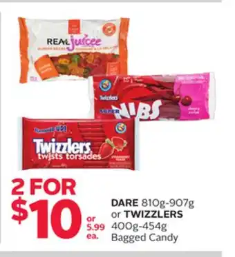 Rexall DARE 810g-907g or TWIZZLERS 400g-454g Bagged Candy offer