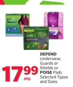Rexall DEPEND Underwear, Guards or Shields or POISE Pads offer