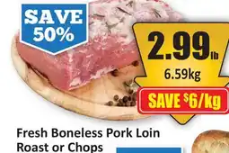 Starsky Fresh Boneless Pork Loin Roast or Chops offer