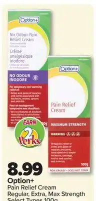PharmaChoice Option+ Pain Relief Cream offer