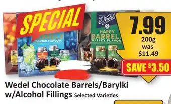 Starsky Wedel Chocolate Barrels/Barylki w/Alcohol Fillings offer