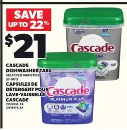 Independent City Market CASCADE DISHWASHER TABS, 51-90'S offer