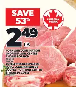 Independent City Market PORK LOIN COMBINATION CHOPS SIRLOIN, CENTRE AND RIB PORTION offer