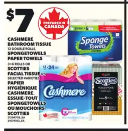 Independent City Market PAPIER HYGIÉNIQUE CASHMERE ESSUIE-TOUT SPONGETOWELS OU MOUCHOIRS SCOTTIES offer