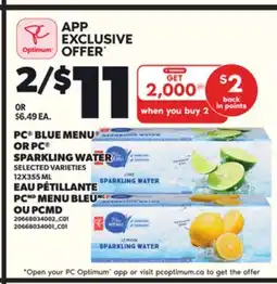 Independent City Market EAU PÉTILLANTE PCMD MENU BLEUMC OU PCMD offer