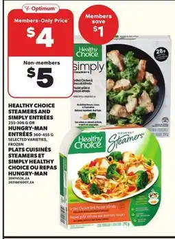 Independent City Market PLATS CUISINÉS STEAMERS ET SIMPLY HEALTHY CHOICE REPAS HUNGRY-MAN offer
