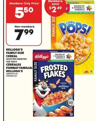 Independent City Market KELLOGG'S FAMILY SIZE CEREAL, 450-650 G offer