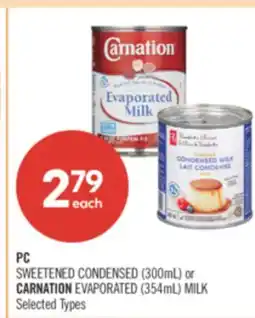 Shoppers Drug Mart PC SWEETENED CONDENSED (300mL) or CARNATION EVAPORATED (354mL) MILK offer
