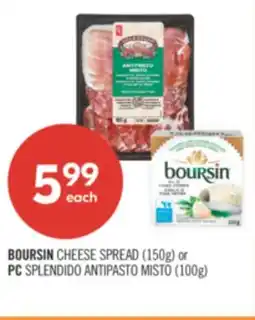 Shoppers Drug Mart BOURSIN CHEESE SPREAD (150g) or PC SPLENDIDO ANTIPASTO MISTO (100g) offer
