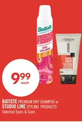 Shoppers Drug Mart BATISTE PREMIUM DRY SHAMPOO or STUDIO LINE STYLING PRODUCTS offer