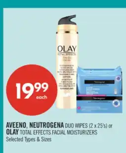 Shoppers Drug Mart AVEENO, NEUTROGENA DUO WIPES (2 x 25's) or OLAY TOTAL EFFECTS FACIAL MOISTURIZERS offer