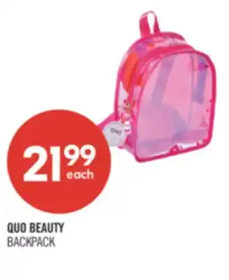 Shoppers Drug Mart QUO BEAUTY BACKPACK offer