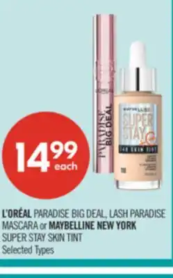 Shoppers Drug Mart L'ORÉAL PARADISE BIG DEAL, LASH PARADISE MASCARA or MAYBELLINE NEW YORK SUPER STAY SKIN TINT offer
