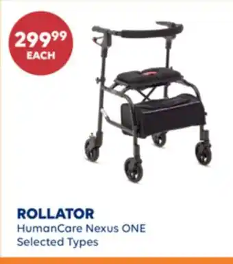 Wellwise by Shoppers ROLLATOR HumanCare Nexus ONE offer