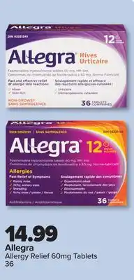 PharmaChoice Allegra Allergy Relief 60mg Tablets offer