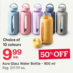 Kitchen Stuff Plus Aura Glass Water Bottle-800 ml offer