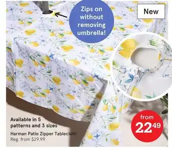 Kitchen Stuff Plus Harman Patio Zipper Tablecloth offer