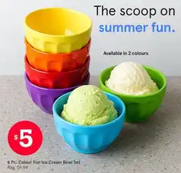 Kitchen Stuff Plus 6 Pc. Colour Fun Ice Cream Bowl Set offer