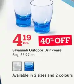 Kitchen Stuff Plus Savannah Outdoor Drinkware offer