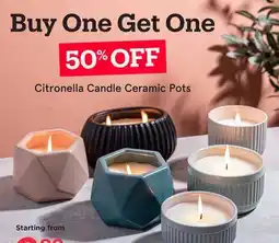 Kitchen Stuff Plus Citronella Candle Ceramic Pots offer