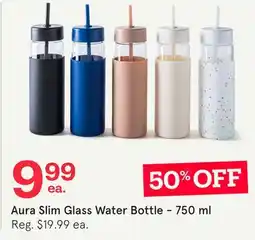 Kitchen Stuff Plus Aura Slim Glass Water Bottle offer