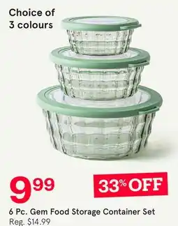 Kitchen Stuff Plus 6 Pc. Gem Food Storage Container Set offer