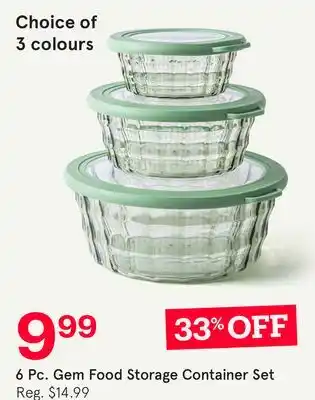Kitchen Stuff Plus 6 Pc. Gem Food Storage Container Set offer