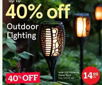 Kitchen Stuff Plus Solar LED Flickering Flame Torch offer