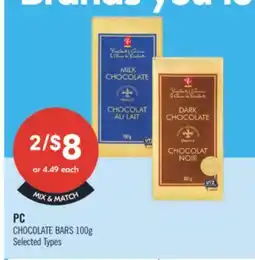 Shoppers Drug Mart PC CHOCOLATE BARS offer