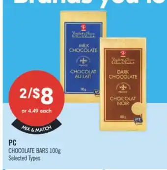 Shoppers Drug Mart PC CHOCOLATE BARS offer