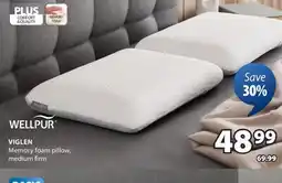 JYSK Wellpur VIGLEN Memory Foam Pillow, Medium Firm offer