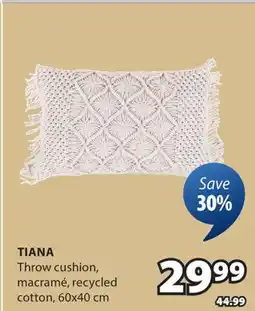 JYSK TIANA Throw cushion, macramé, recycled cotton offer