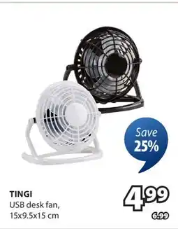 JYSK TINGI USB desk fan offer