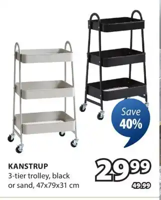 JYSK KANSTRUP 3-tier trolley offer