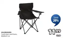 JYSK HALDBAKKEN Travel chair, steel frame offer
