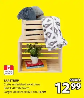 JYSK TAASTRUP Crate, unfinished solid pine offer