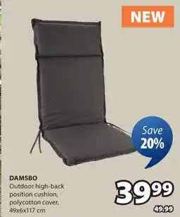 JYSK Damsbo Outdoor high-back position cushion offer
