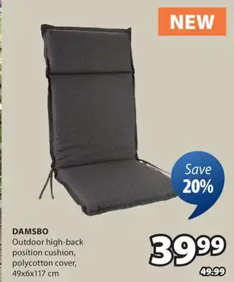 JYSK Damsbo Outdoor high-back position cushion offer