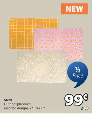 JYSK SUNI Outdoor placemat, assorted designs offer