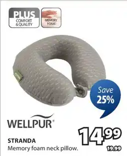 JYSK Wellpur Stranda Memory Foam Neck Pillow offer