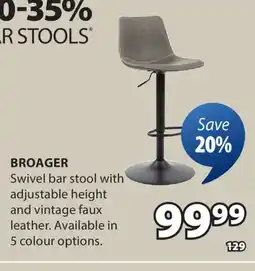 JYSK BROAGER Swivel bar stool offer