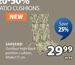 JYSK SAKSFJED Outdoor high-back position cushion offer