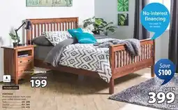 JYSK PORTMAN Bed frame, mission-style, solid pine, coffee stained finish offer