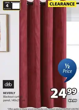 JYSK Dab BEVERLY Blackout curtain panel offer