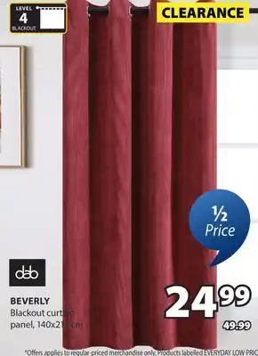 JYSK Dab BEVERLY Blackout curtain panel offer