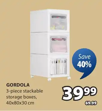 JYSK GORDOLA 3-piece stackable offer