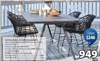 JYSK FAUSING TABLE + 4 ILDERHUSE CHAIRS offer