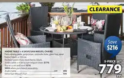 JYSK ANDRE TABLE + 4 SKIVE/SAN MIGUEL CHAIRS offer