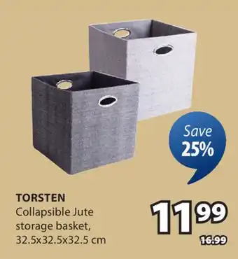 JYSK TORSTEN Collapsible Jute storage basket offer